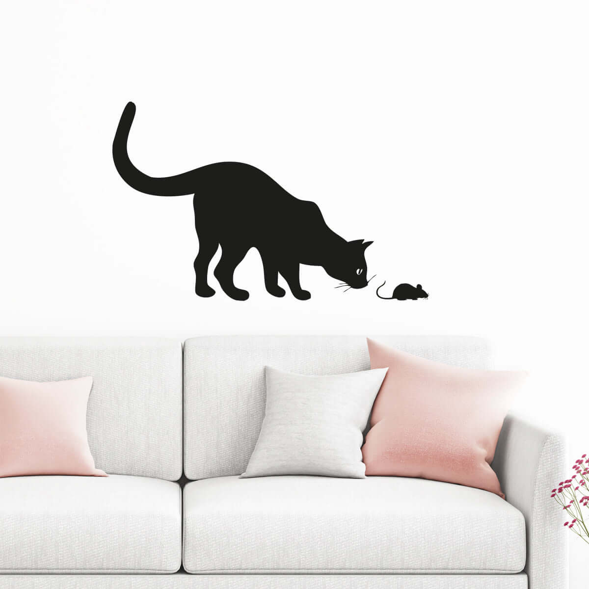 Väggdekor katt & mus - Dekortorget