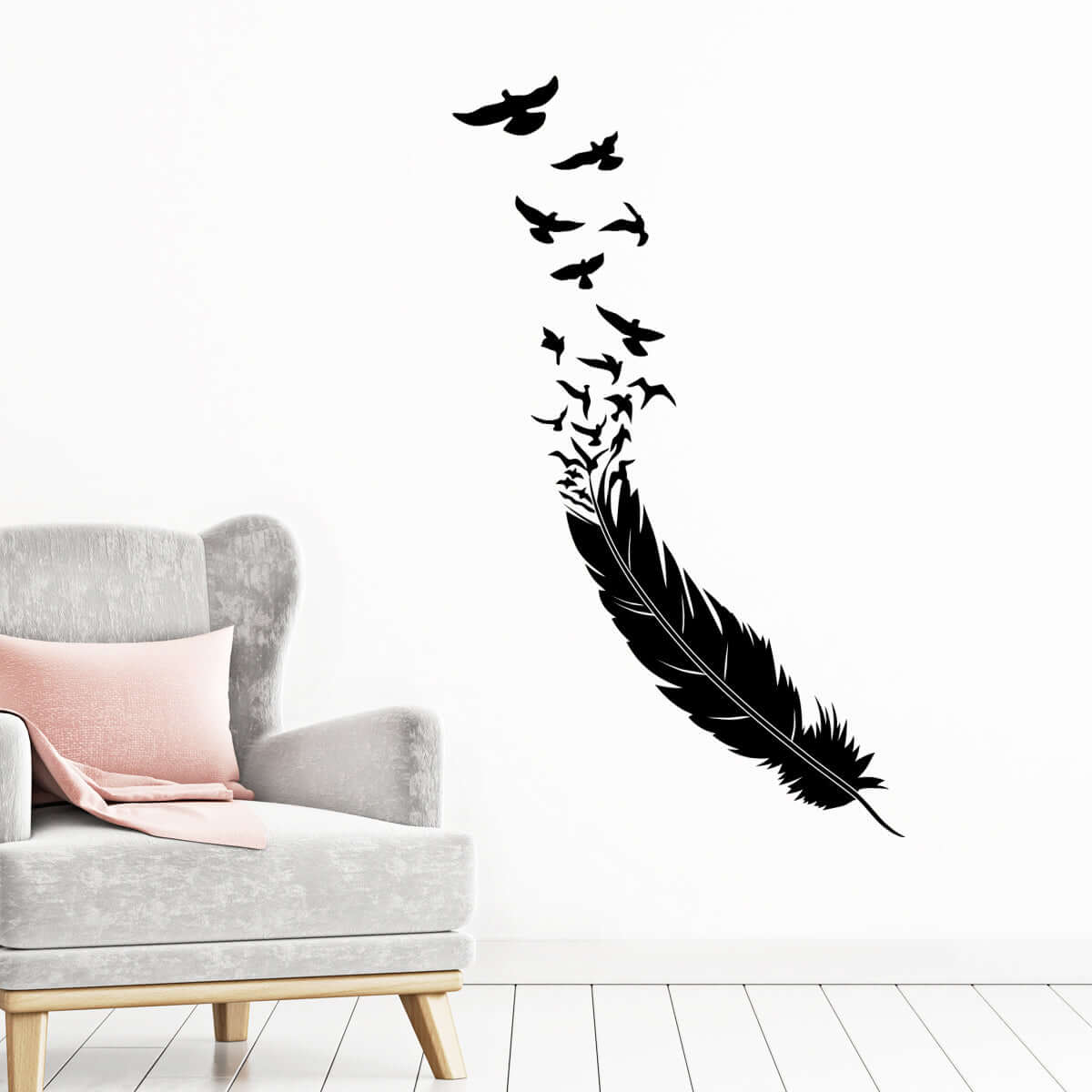 Väggdekor fjäder & fåglar - Dekortorget