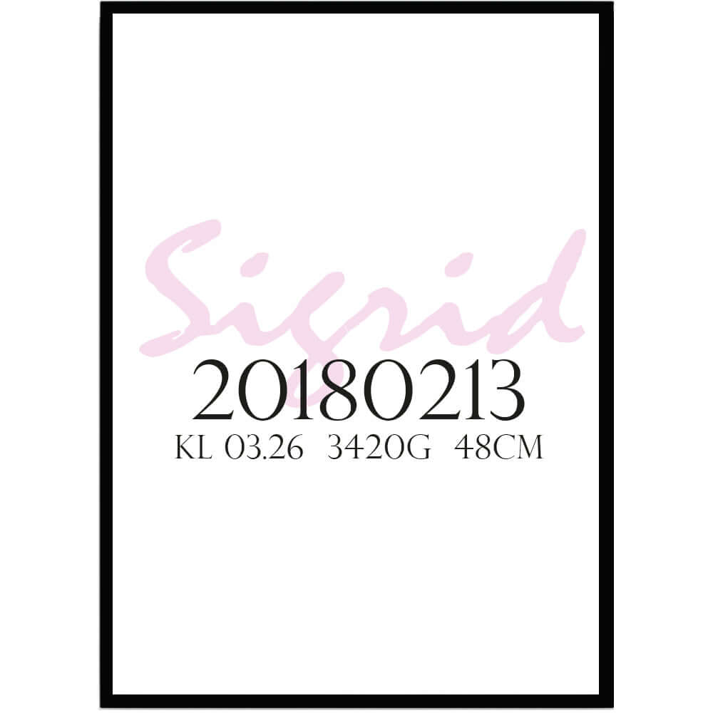 Namntavla Stilren rosa - Dekortorget