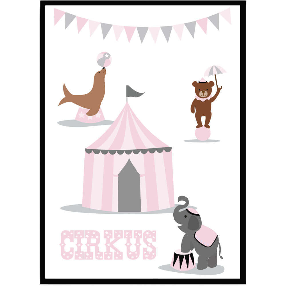 Poster Cirkus rosa - Dekortorget