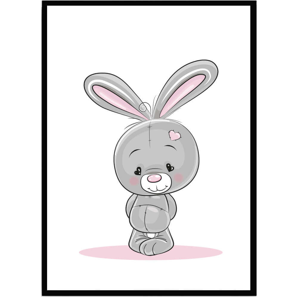 Poster Baby kanin rosa - Dekortorget
