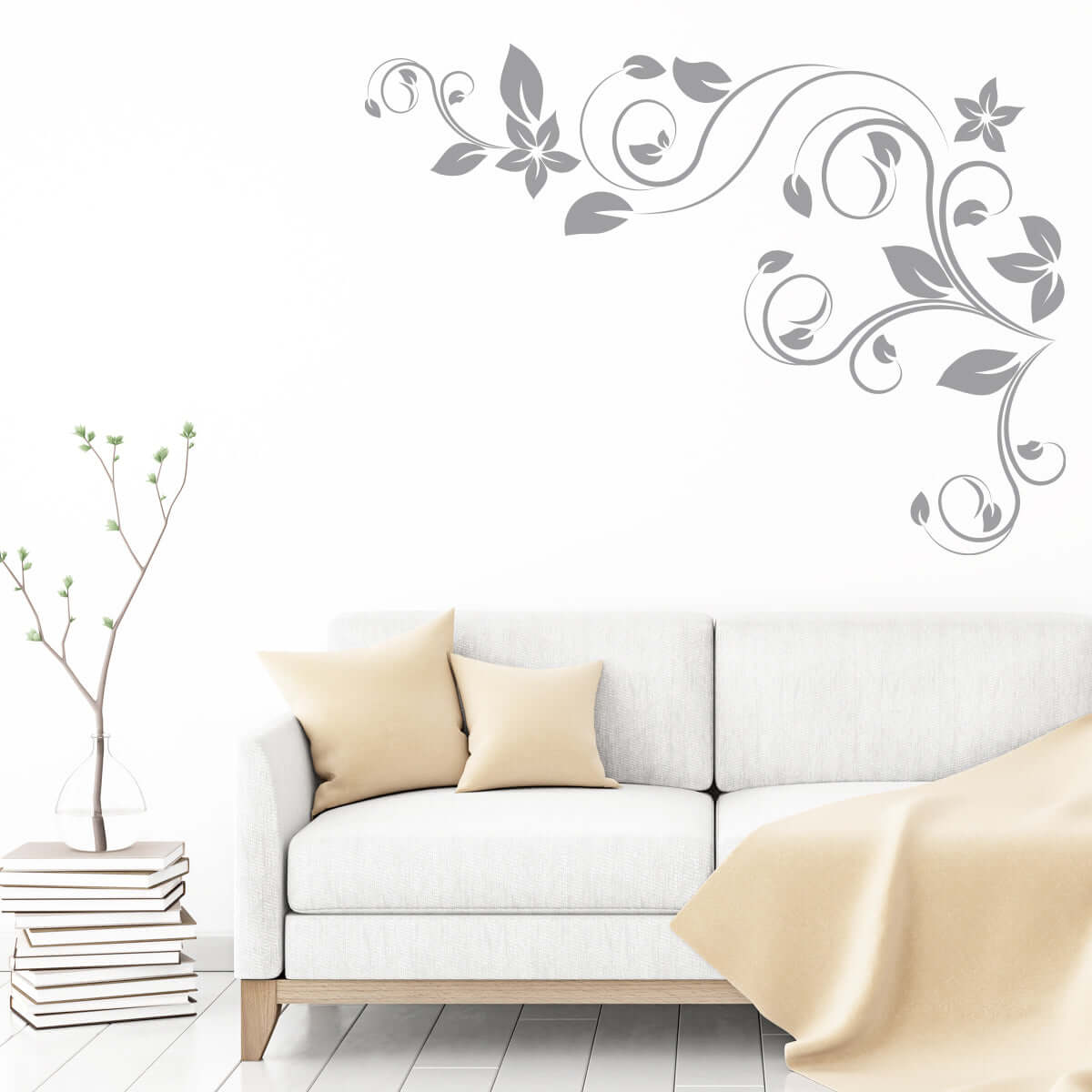 Väggdekor slingrande blomma 2 - Dekortorget