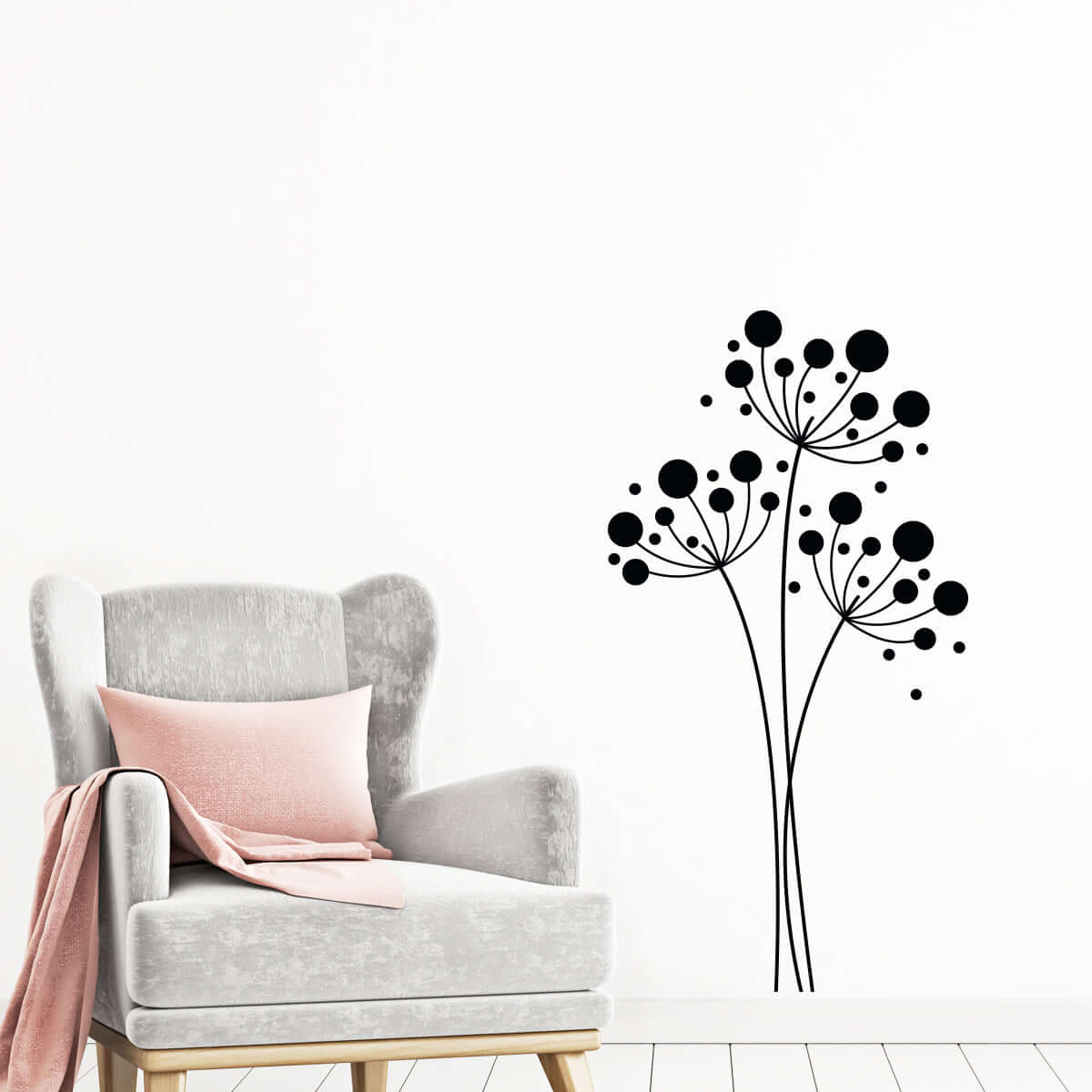 Väggdekor retroblommor 3 - Dekortorget