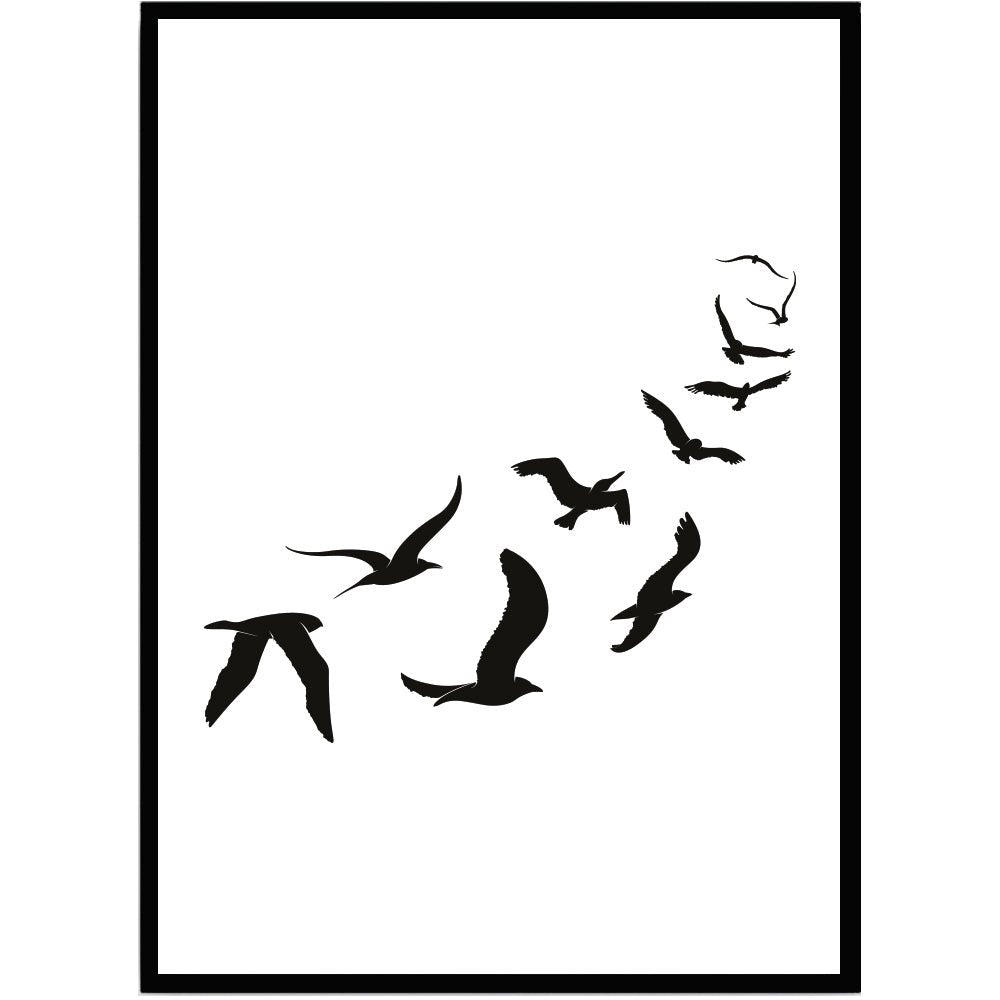 Poster fåglar i luften - Dekortorget