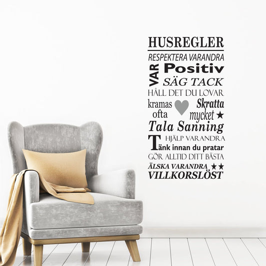 Väggord Husregler - Dekortorget