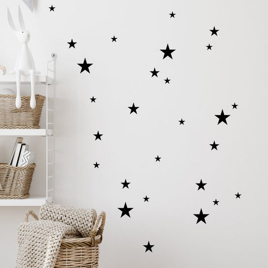 Väggdekor Stjärnor svarta - olika storlekar - Dekortorget