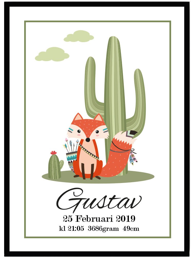 Namntavla Woodland räv - Dekortorget