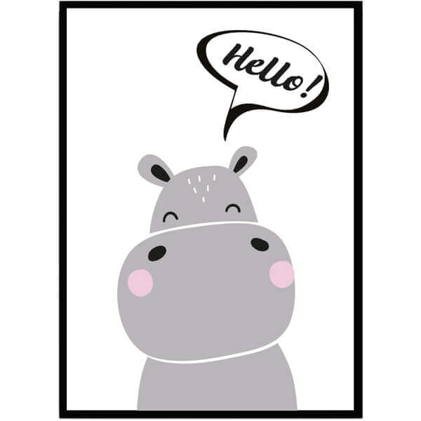 Poster little hippo - Dekortorget