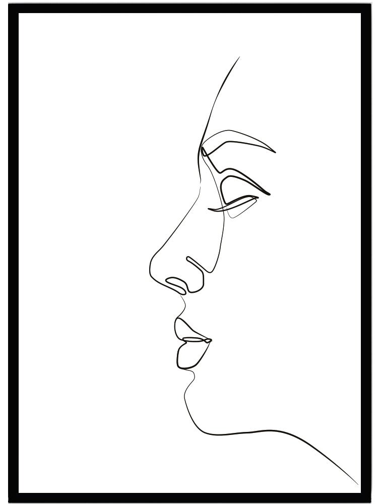 Poster One line face - Dekortorget