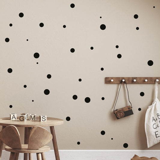 Väggdekor prickar svarta - olika storlekar - Dekortorget