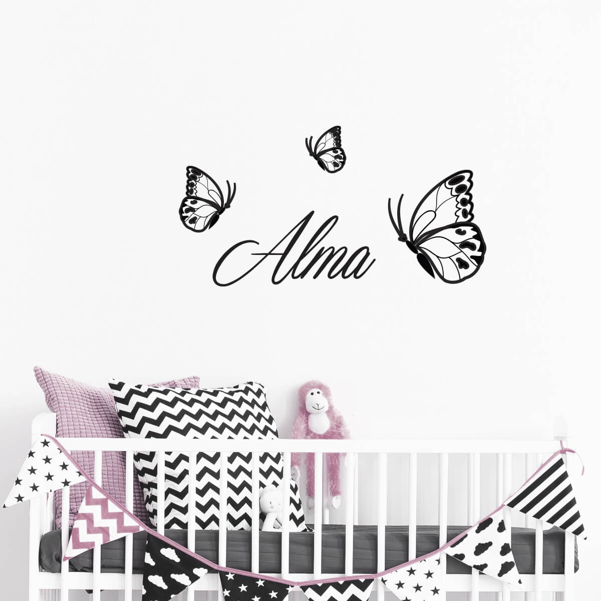 Väggord Fjärilar - egen text - Dekortorget