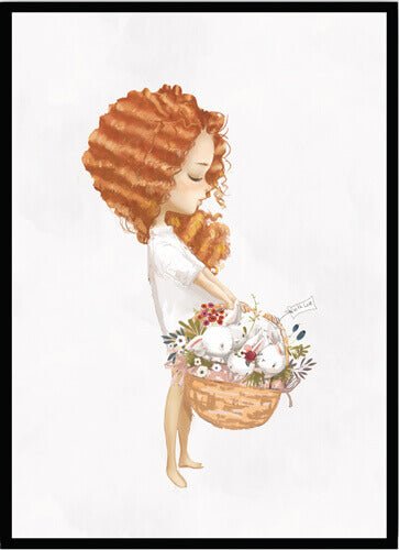 Poster Girl with basket - Dekortorget