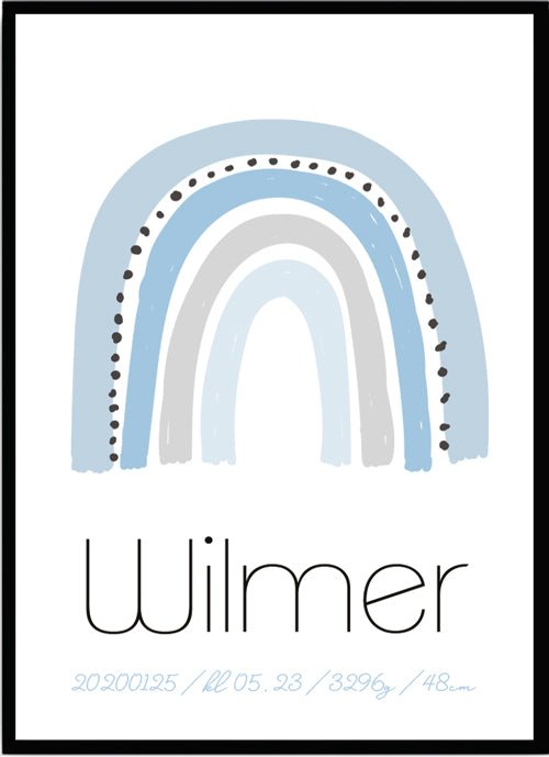 Namntavla Regnbåge blå - Dekortorget