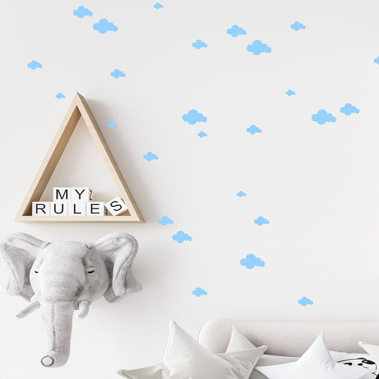 Väggdekor moln ljusblå - olika storlekar - Dekortorget