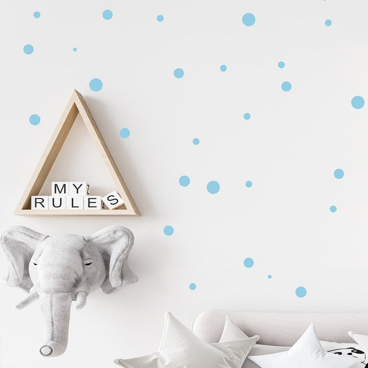 Väggdekor prickar ljusblå - olika storlekar - Dekortorget