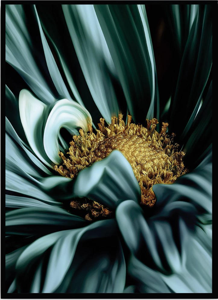 Poster Flower turquoise - Dekortorget