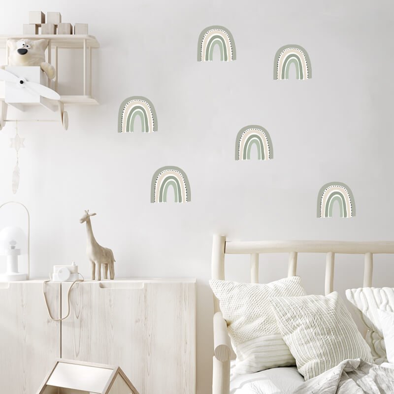 Väggdekor regnbågar grön - Dekortorget