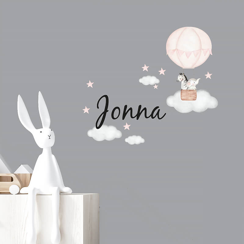 Väggord rosa luftballong - egen text - Dekortorget