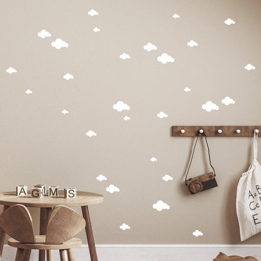 Väggdekor moln cremevit - olika storlekar - Dekortorget