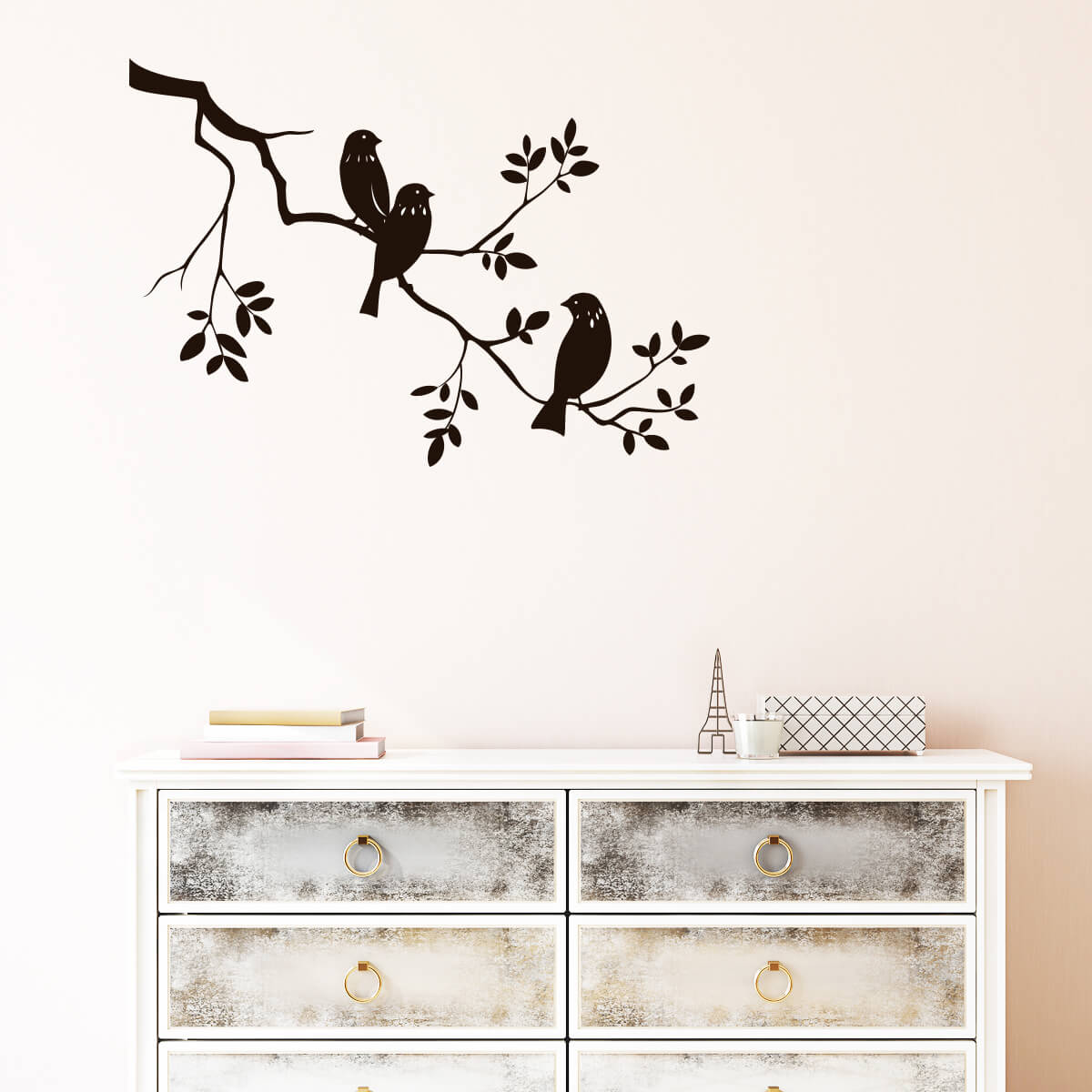 Väggdekor fåglar på gren - Dekortorget