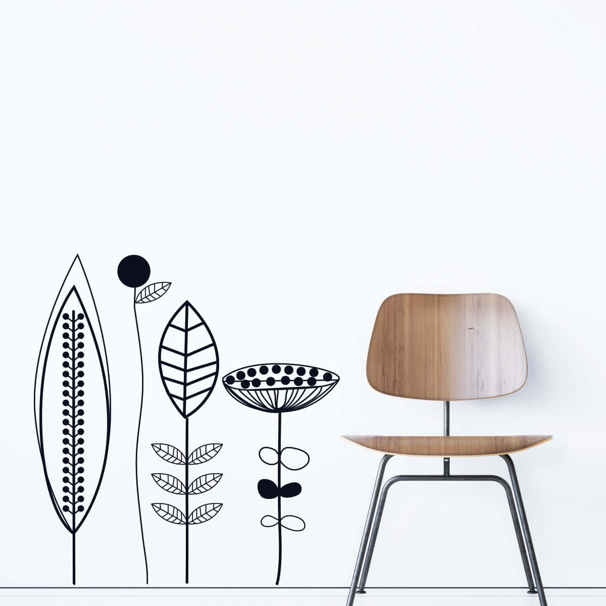 Väggdekor Retroblommor 2 - Dekortorget