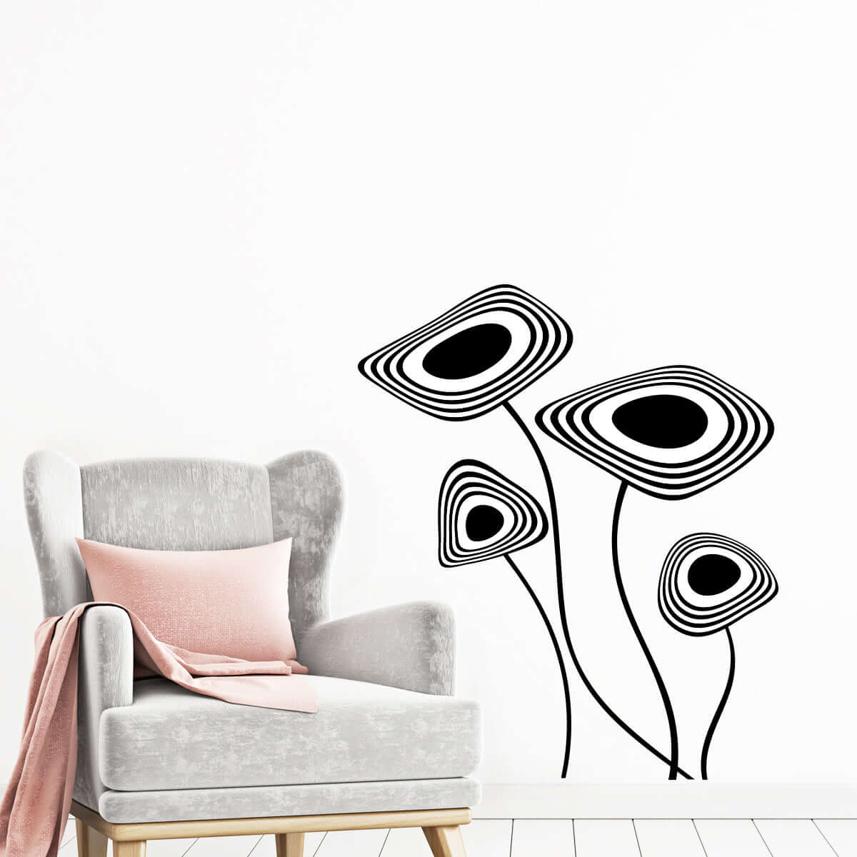 Väggdekor Retroblommor 1 - Dekortorget