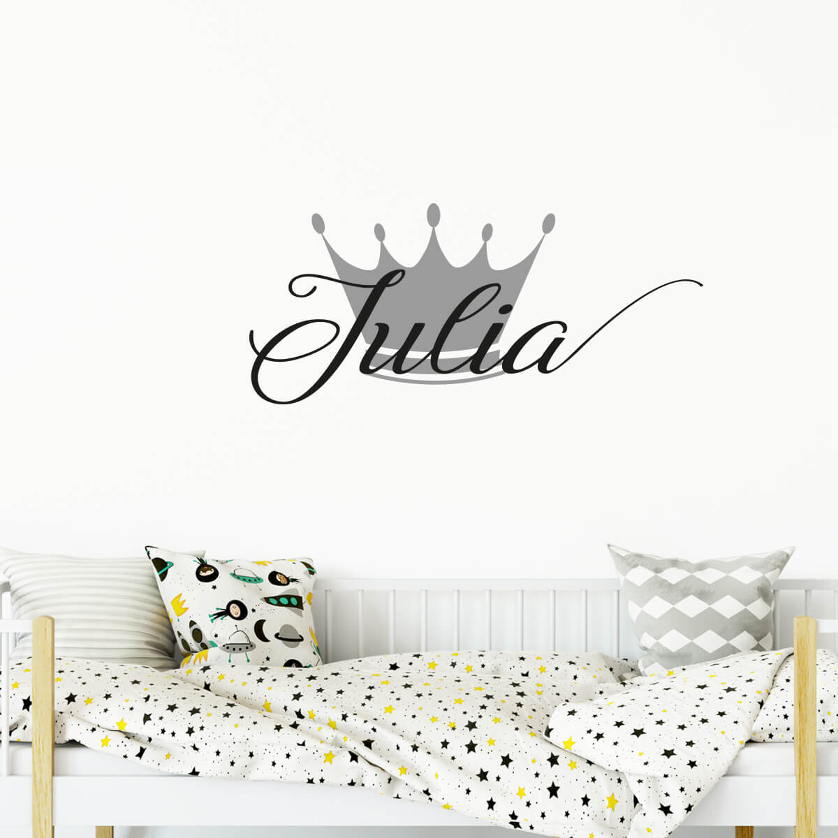 Väggord krona - egen text - Dekortorget