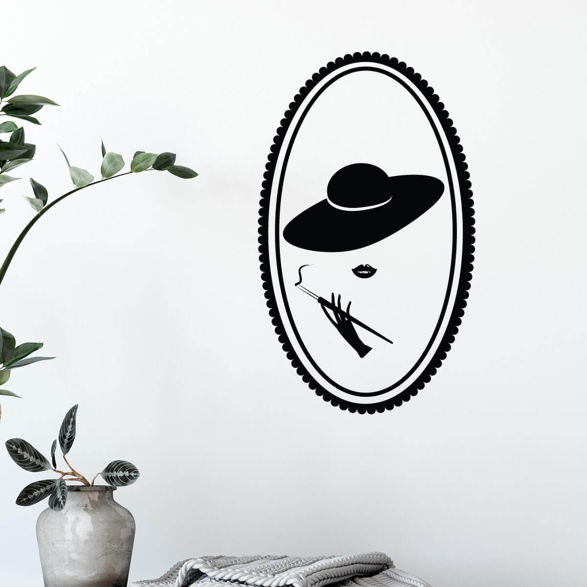 Väggdekor Kvinna i hatt - Dekortorget