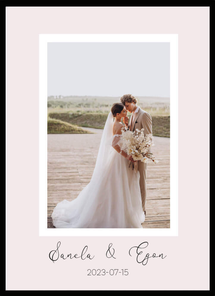 Bröllopstavla - eget foto - rosa - Dekortorget