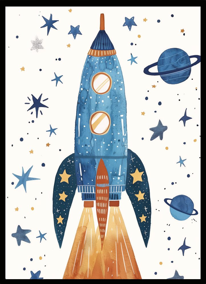 Poster Space Rocket - Dekortorget