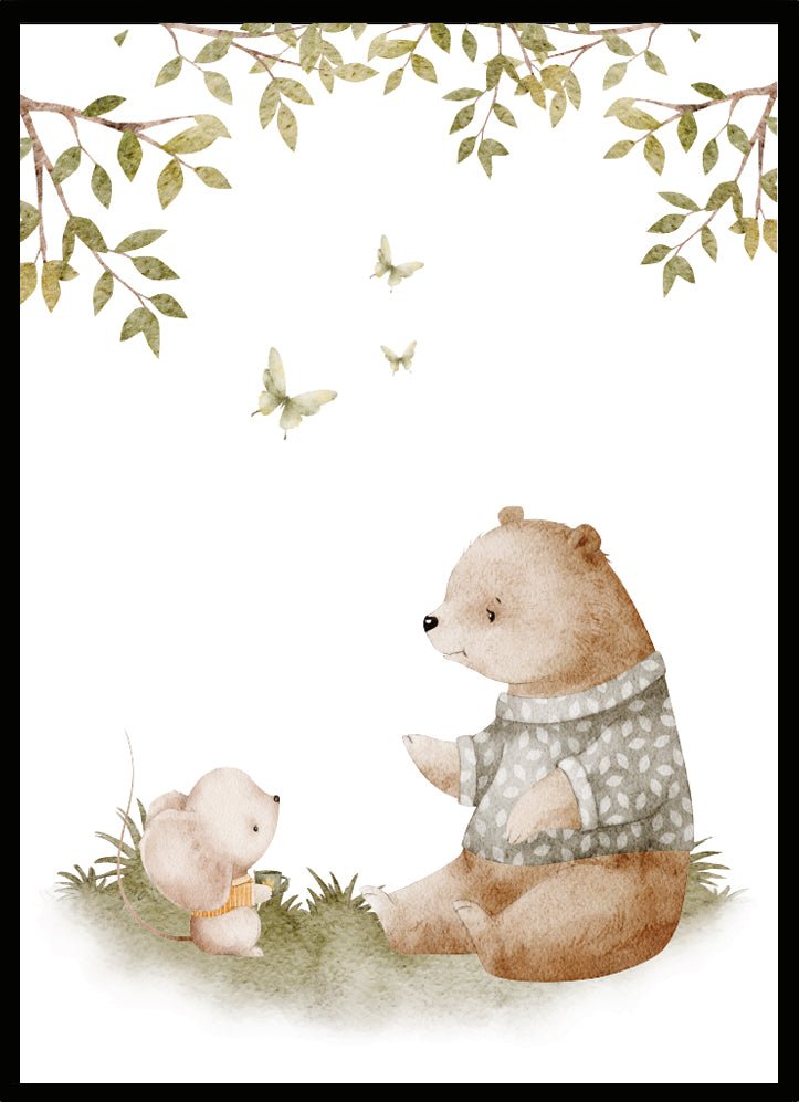 Poster Tea time björn - Dekortorget