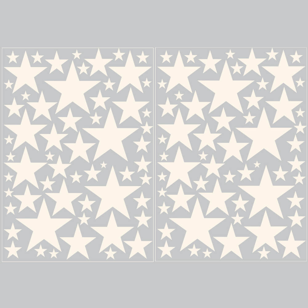 Väggdekor Stjärnor cremevit - olika storlekar - Dekortorget