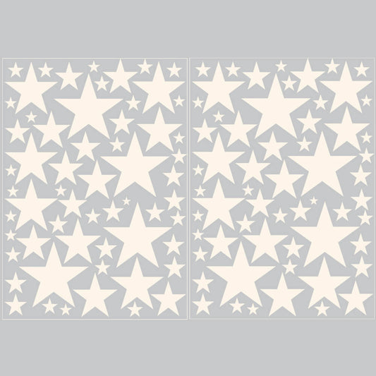 Väggdekor Stjärnor cremevit - olika storlekar - Dekortorget