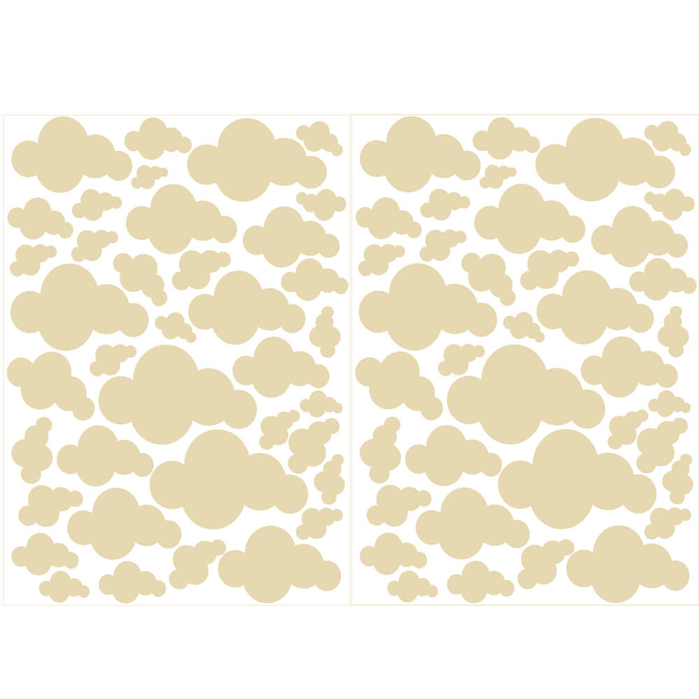 Väggdekor moln beige - olika storlekar - Dekortorget