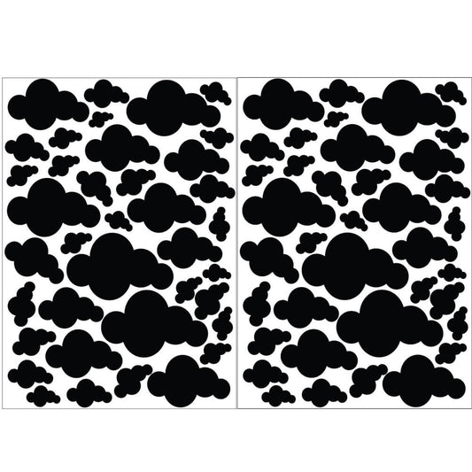 Väggdekor moln svart - olika storlekar - Dekortorget
