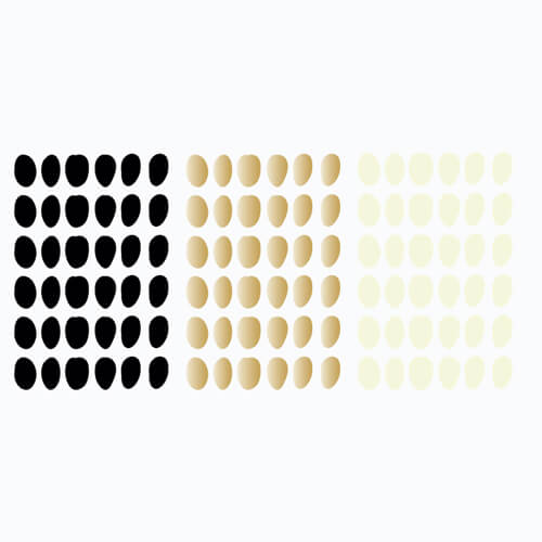 Väggdekor spots - guld, svart & creamvit - Dekortorget