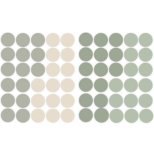 Väggdekor prickar mixade grön - Dekortorget