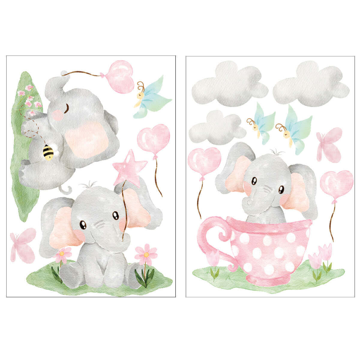 Väggdekor Baby elefanter - Dekortorget