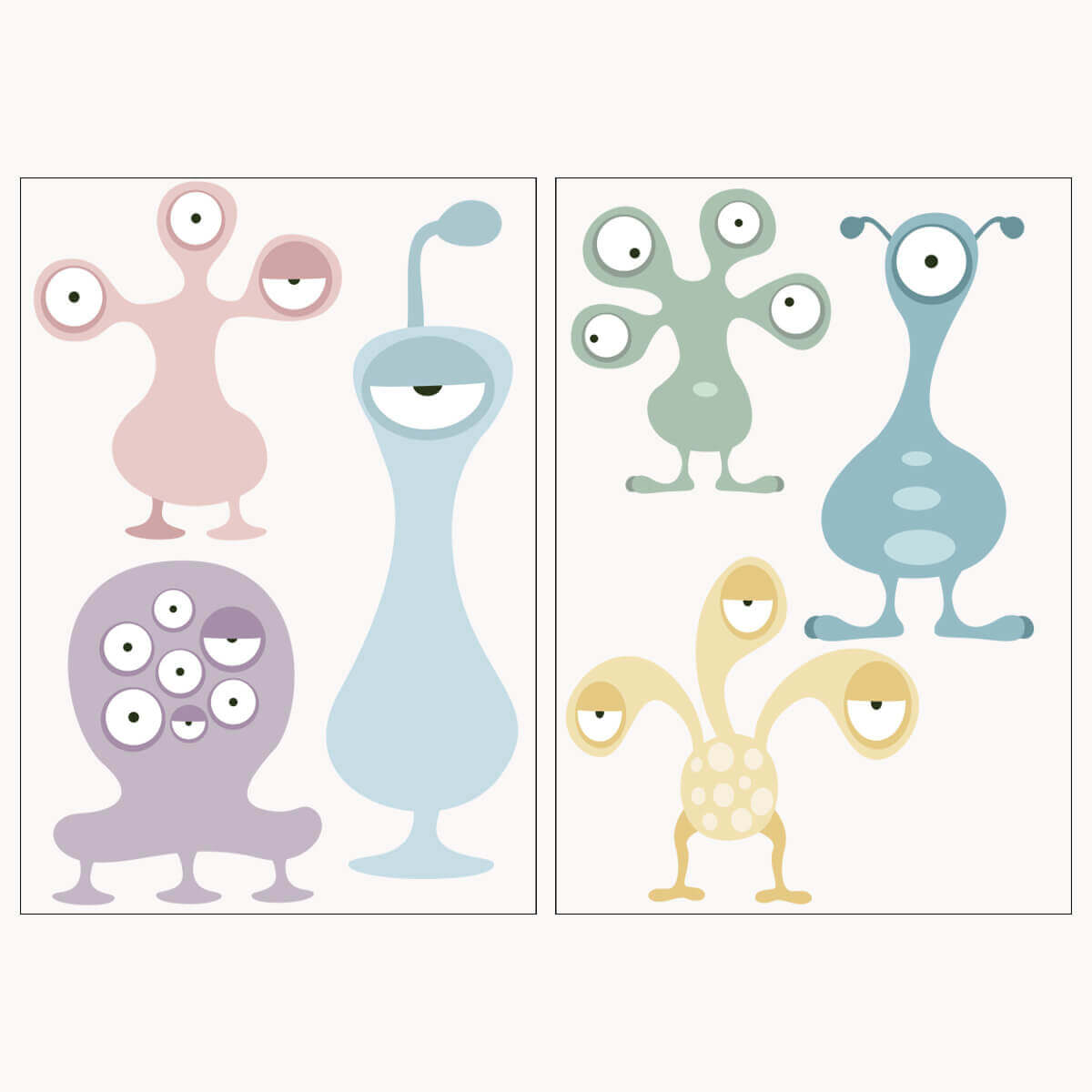 Väggdekor små monster - Dekortorget