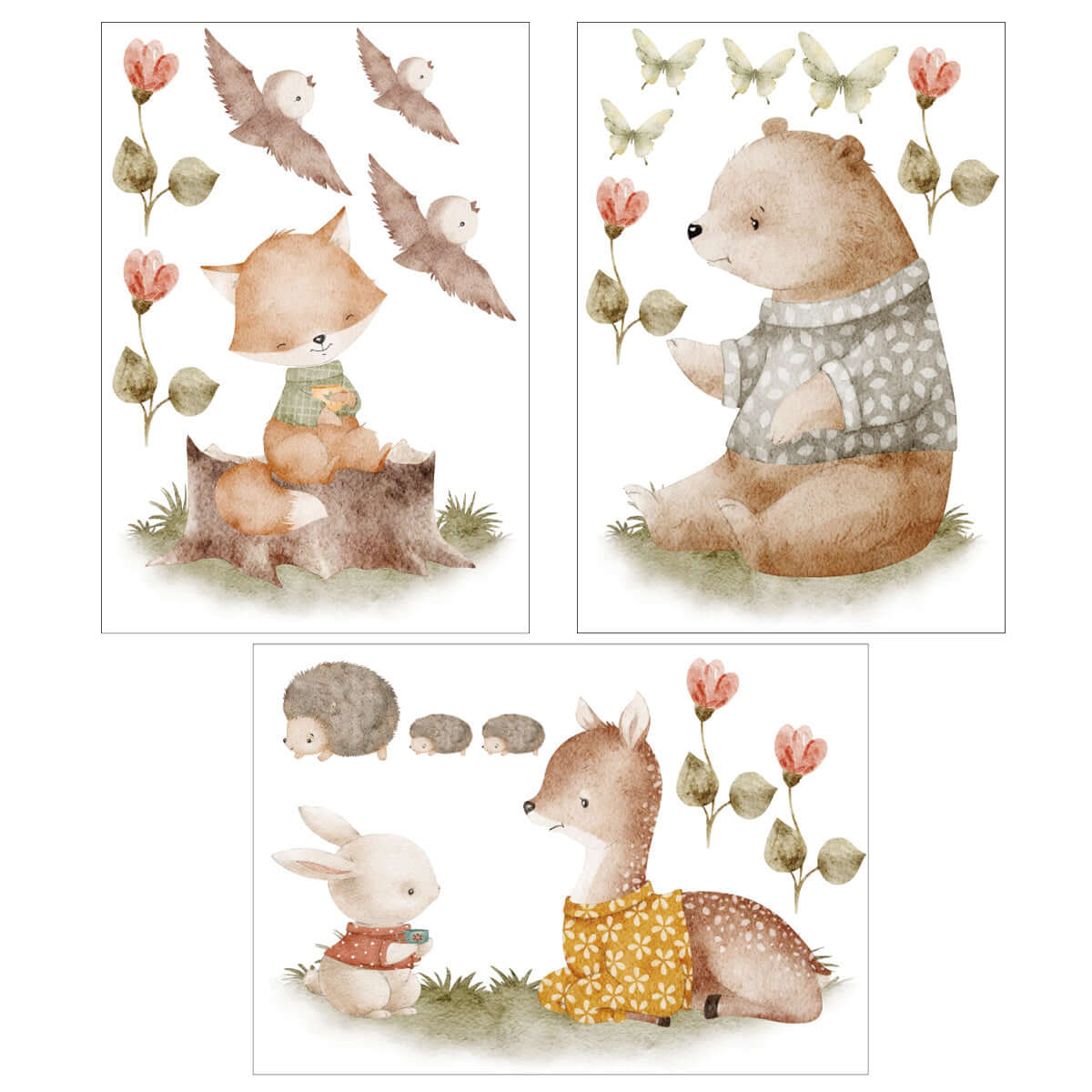 Väggdekor Djur tea time - Dekortorget