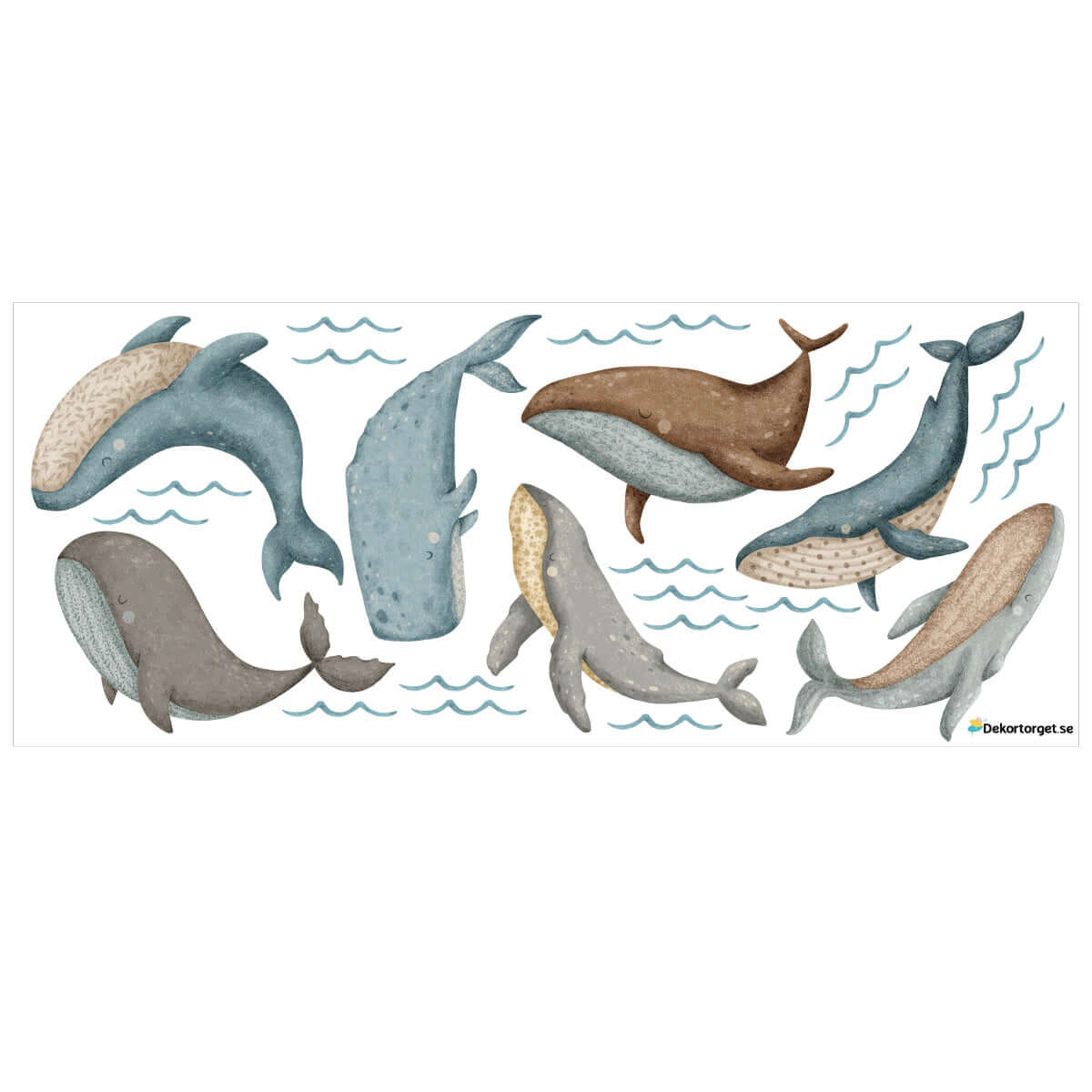 Väggdekor XL valar - Dekortorget