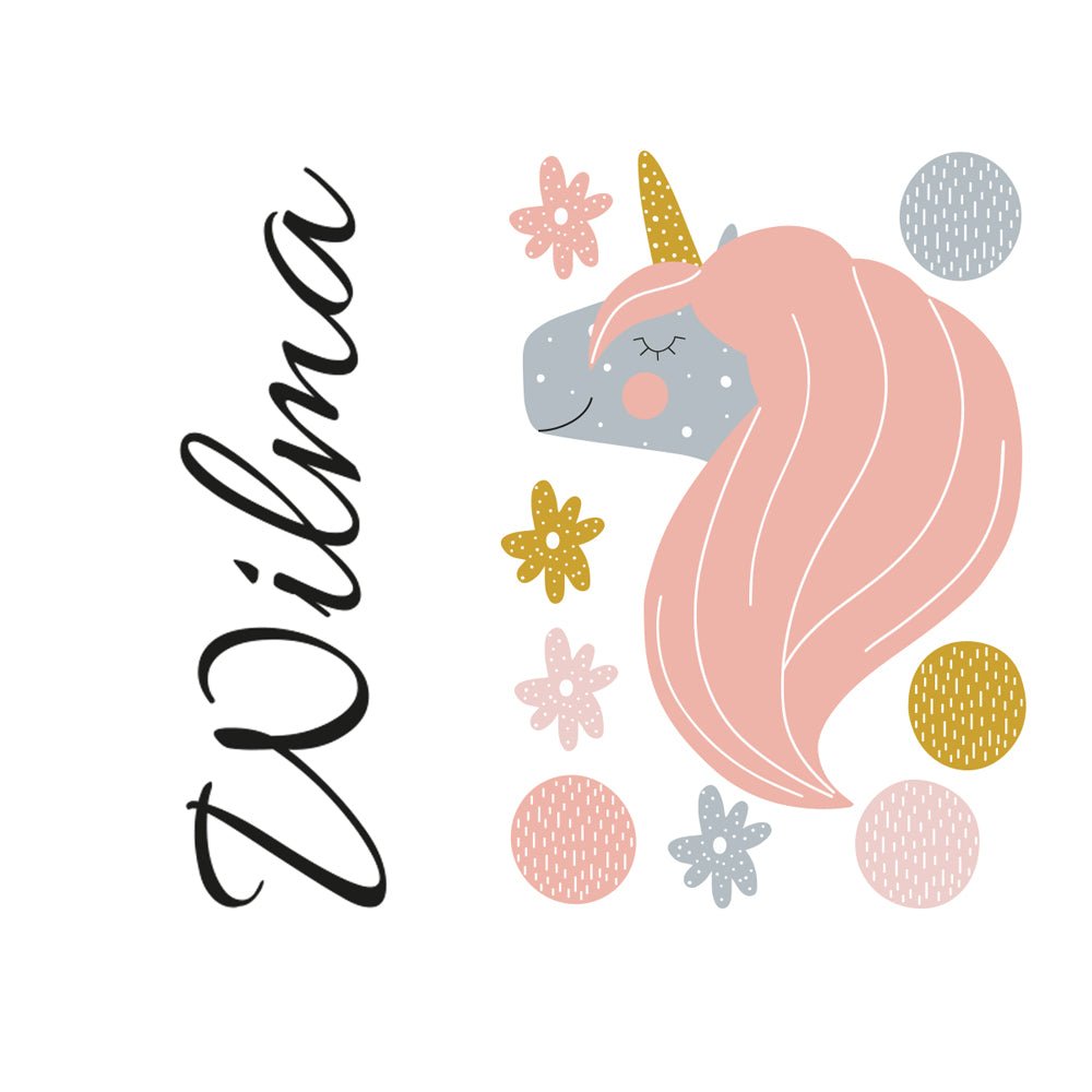 Väggord unicorn - egen text - Dekortorget