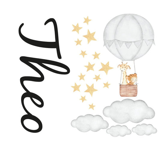 Väggord grå luftballong - egen text - Dekortorget