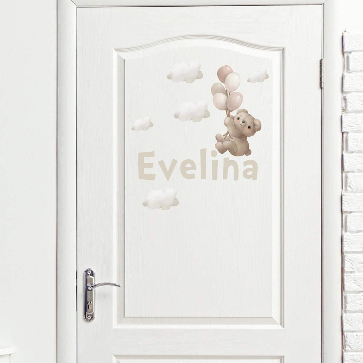 Väggord björn & ballonger - egen text - Dekortorget