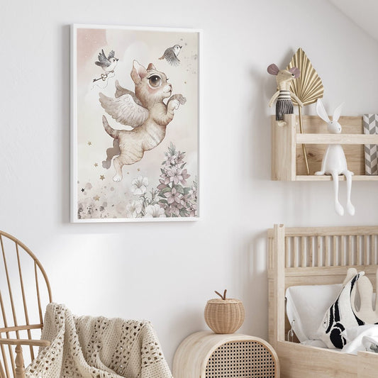 Poster flying cat - Dekortorget