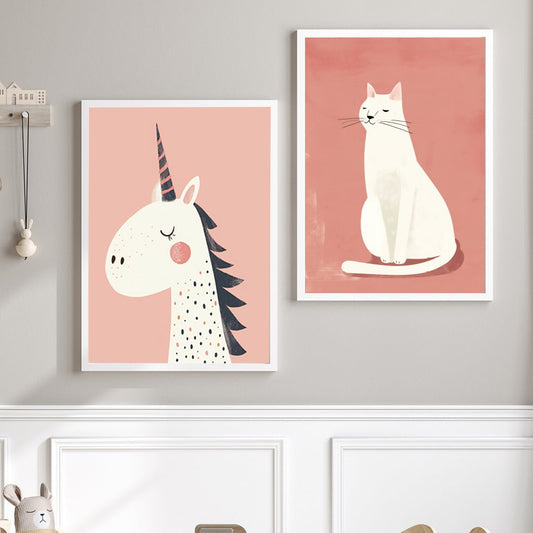 Poster cat pink - Dekortorget