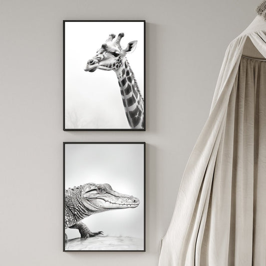Poster Aligator B&W - Dekortorget