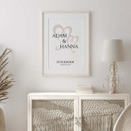 Bröllopstavla Två hjärtan - Dekortorget