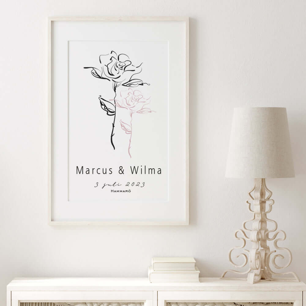 Bröllopstavla Rosor - Dekortorget