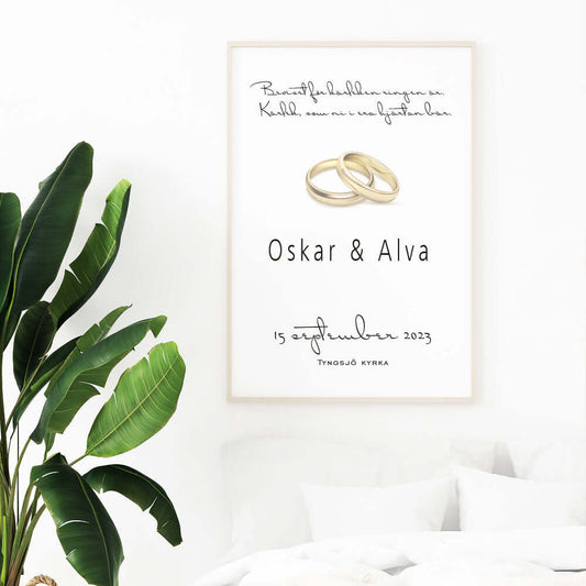 Bröllopstavla Beviset för kärleken guld - Dekortorget